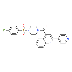 [4-(4-fluorophenyl)sulfonylpiperazin-1-yl]-(2-pyridin-4-ylquinolin-4-yl)methanone结构式