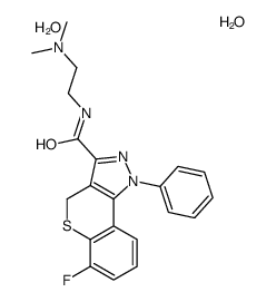 N-[2-(dimethylamino)ethyl]-6-fluoro-1-phenyl-4H-thiochromeno[4,3-c]pyrazole-3-carboxamide,dihydrate Structure