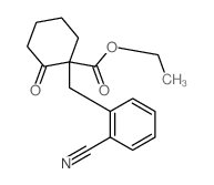 Cyclohexanecarboxylicacid, 1-[(2-cyanophenyl)methyl]-2-oxo-, ethyl ester结构式