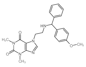 7-[2-[[(4-methoxyphenyl)-phenylmethyl]amino]ethyl]-1,3-dimethylpurine-2,6-dione Structure