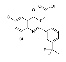 2-[6,8-dichloro-4-oxo-2-[3-(trifluoromethyl)phenyl]quinazolin-3-yl]acetic acid结构式