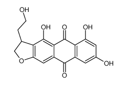 Anthra(2,3-b)furan-5,10-dione, 2,3-dihydro-4,6,8-trihydroxy-3-(2-hydro xyethyl)- structure
