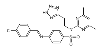 4-[(4-chlorophenyl)methylideneamino]-N-(4,6-dimethylpyrimidin-2-yl)-N- [2-(2H-tetrazol-5-yl)ethyl]benzenesulfonamide结构式