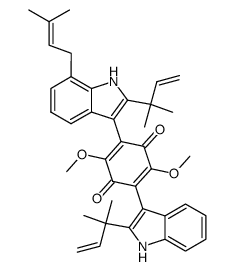 7'-(3-Methyl-2-butenyl)-2',2''-bis(1,1-dimethyl-2-propenyl)asterriquinone D结构式