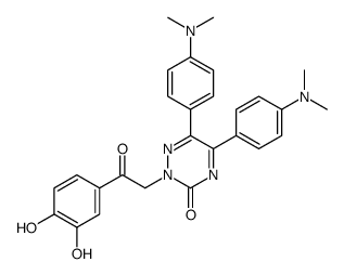2-[2-(3,4-dihydroxyphenyl)-2-oxoethyl]-5,6-bis[4-(dimethylamino)phenyl]-1,2,4-triazin-3-one Structure