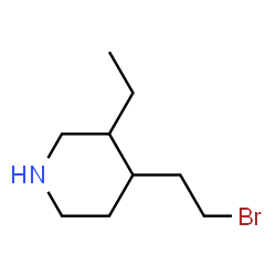 Piperidine, 4-(2-bromoethyl)-3-ethyl- (9CI) Structure