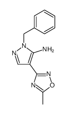 5-amino-1-benzyl-4-(5-methyl-1,2,4-oxadiazol-3-yl)pyrazole结构式