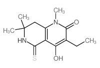 3-ethyl-2-hydroxy-1,7,7-trimethyl-5-sulfanylidene-6,8-dihydro-1,6-naphthyridin-4-one Structure