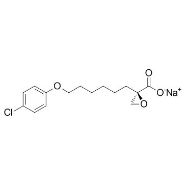 (2R)-2-[6-(4-氯苯氧基)己基]环氧乙烷甲酸钠结构式