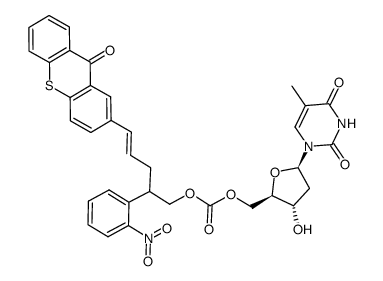 5'-O-({[2-(2-nitrophenyl)-5-(9-oxo-9H-thioxanthen-2-yl)pent-4-en-1-yl]oxy}carbonyl)thymidine Structure