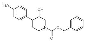 (3R,4r)-3-羟基-4-(4-羟基苯基)-1-哌啶羧酸苯基甲酯结构式