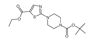 ethyl 2-(4-(tert-butoxycarbonyl)piperazin-1-yl)thiazole-5-carboxylate结构式