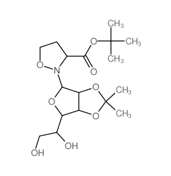 (R)-2-(6-(1,2-Dihydroxy-ethyl)-2,2,4,6-tetramethyl-tetrahydro-furo(3,4-d)(1,3)dioxol-4-yl)-isoxazolidine-3-carboxylic acid tert-butyl ester structure