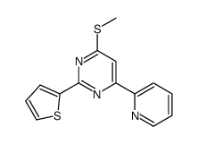 4-methylsulfanyl-6-pyridin-2-yl-2-thiophen-2-ylpyrimidine Structure