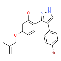 2-[4-(4-bromophenyl)-1H-pyrazol-3-yl]-5-[(2-methylprop-2-en-1-yl)oxy]phenol structure