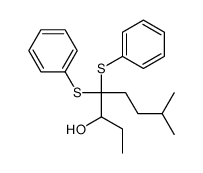 7-methyl-4,4-bis(phenylsulfanyl)octan-3-ol结构式