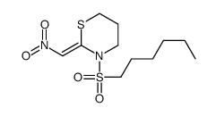 3-hexylsulfonyl-2-(nitromethylidene)-1,3-thiazinane Structure