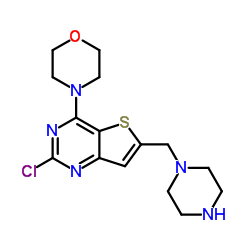 2-Chloro-4-(4-morpholinyl)-6-(1-piperazinylmethyl)thieno[3,2-d]pyrimidine Structure