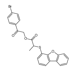 p-bromophenacyl ester of dextrorotatory α-(4-dibenzofurylthio)-propionic acid Structure