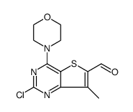 Thieno[3,2-d]pyrimidine-6-carboxaldehyde, 2-chloro-7-methyl-4-(4-morpholinyl)结构式