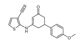 2-[5-(4-methoxyphenyl)-3-oxocyclohex-1-enylamino]thiophene-3-carbonitrile结构式