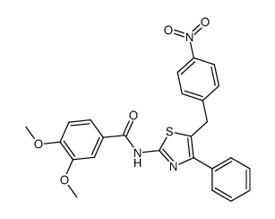 3,4-dimethoxy-N-[5-(4-nitro-benzyl)-4-phenyl-thiazol-2-yl]-benzamide结构式