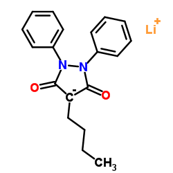 Lithium 4-butyl-3,5-dioxo-1,2-diphenylpyrazolidin-4-ide Structure