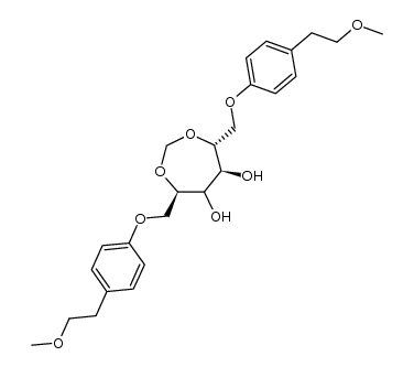 1,6-bis-O-p-(2-methoxyethyl)phenyl-2,5-O-methylene-D-mannitol结构式