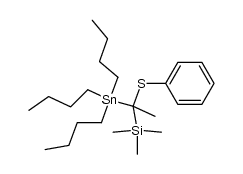 1-phenylthio-1-tributylstannyl-1-trimethylsilylethane结构式