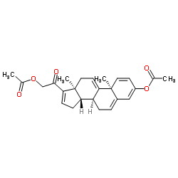 3,21-双(乙酰氧基)孕甾-1,3,5,9(11),16-戊烯-20-酮结构式