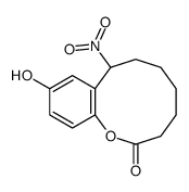 10-hydroxy-8-nitro-3,4,5,6,7,8-hexahydro-1-benzoxecin-2-one Structure