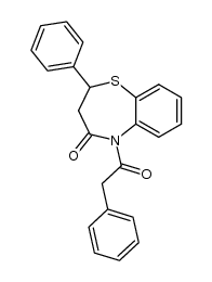 2,3-Dihydro-2-phenyl-5-phenacetyl-1,5-benzothiazepin-4(5H)-on结构式