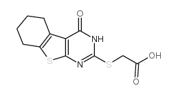 (4-OXO-3,4,5,6,7,8-HEXAHYDRO-BENZO[4,5]THIENO[2,3-D ]PYRIMIDIN-2-YLSULFANYL)-ACETIC ACID Structure