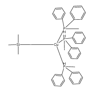 tris(methyldiphenylphosphine){(trimethylsilyl)methyl}copper(I)结构式