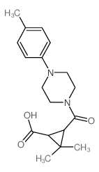 2,2-Dimethyl-3-{[4-(4-methylphenyl)piperazin-1-yl] carbonyl}cyclopropanecarboxylic acid结构式