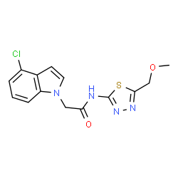 2-(4-chloro-1H-indol-1-yl)-N-[(2E)-5-(methoxymethyl)-1,3,4-thiadiazol-2(3H)-ylidene]acetamide结构式