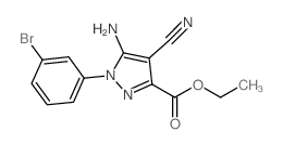 ETHYL 5-AMINO-1-(3-BROMOPHENYL)-4-CYANO-1H-PYRAZOLE-3-CARBOXYLATE structure