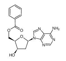 9-(5-O-benzoyl-2-deoxy-β-D-threo-pentofuranosyl)adenine Structure