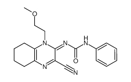(methoxy-2-ethyl)-1-(phenylcarbamoyl)imino-2-hexahydro-1,2,5,6,7,8-quinoxalinecarbonitrile-3结构式