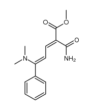 methyl 2-carbamoyl-5-dimethylamino-5-phenylpentane-2,4-dienoate结构式