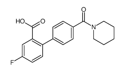 5-fluoro-2-[4-(piperidine-1-carbonyl)phenyl]benzoic acid结构式