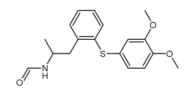 N-(1-(2-(3,4-dimethoxyphenylthio)phenyl)-2-propyl)formamide结构式