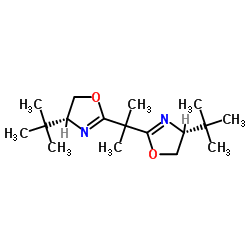 (R,R)-(+)-2,2'-异亚丙基双(4-叔丁基-2-恶唑啉)结构式