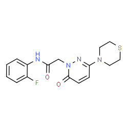 N-(2-fluorophenyl)-2-[6-oxo-3-(thiomorpholin-4-yl)pyridazin-1(6H)-yl]acetamide结构式