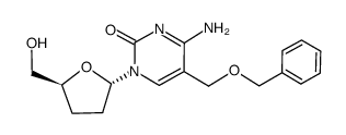 1-(2,3-dideoxy-α-D-glycero-pentofuranosyl)-5-benzyloxymethylcytosine结构式