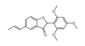 (E)-5-(prop-1-en-1-yl)-2-(2,4,6-trimethoxyphenyl)benzofuran-3(2H)-one结构式