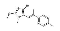 2-[(E)-1-(5-bromo-3-methyl-2-methylsulfanylimidazol-4-yl)prop-1-en-2-yl]-5-methylpyrazine Structure