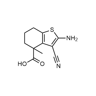 2-氨基-3-氰基-4-甲基-4,5,6,7-四氢苯并[b]噻吩-4-羧酸结构式