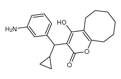 3-[(3-aminophenyl)cyclopropylmethyl]-5,6,7,8,9,10-hexahydro-4-hydroxy-2H-cycloocta[b]pyran-2-one Structure