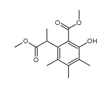 methyl 1-(3-hydroxy-2-methoxycarbonyl-4,5,6-trimethylphenyl)propionate结构式